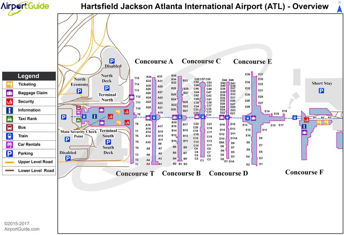 Mapa terminalu lotniska Atlanta