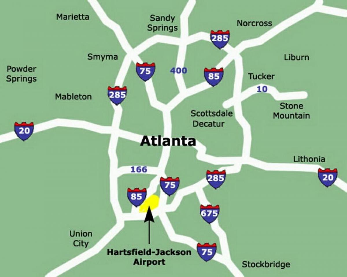 Mapa lotnisk w Atlancie
