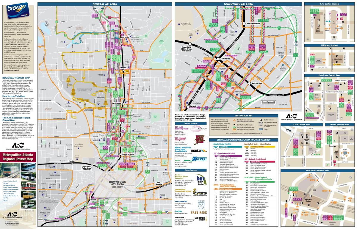 Mapa dworca autobusowego Atlanta