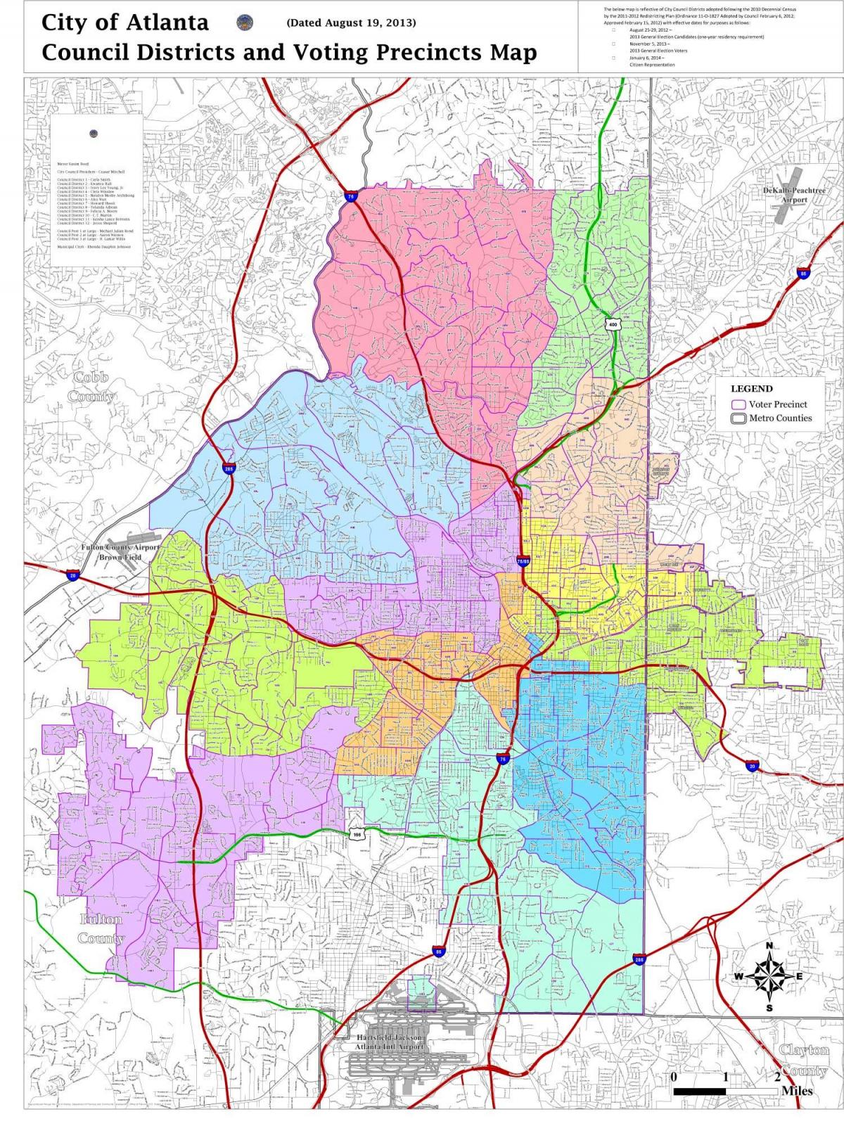 Mapa dzielnicy Atlanta