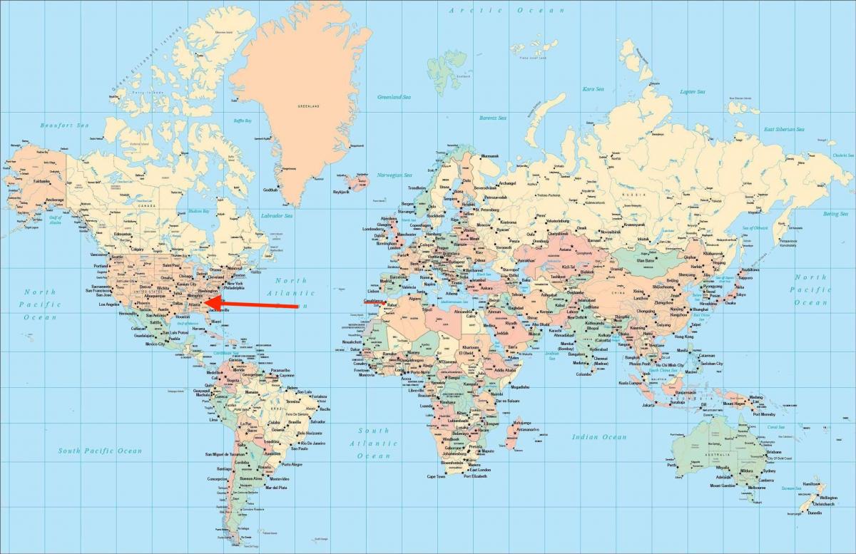 Lokalizacja Atlanta na mapie świata